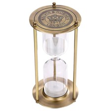Hourglass 30 Minute Sand Timer, Vintage Brass...