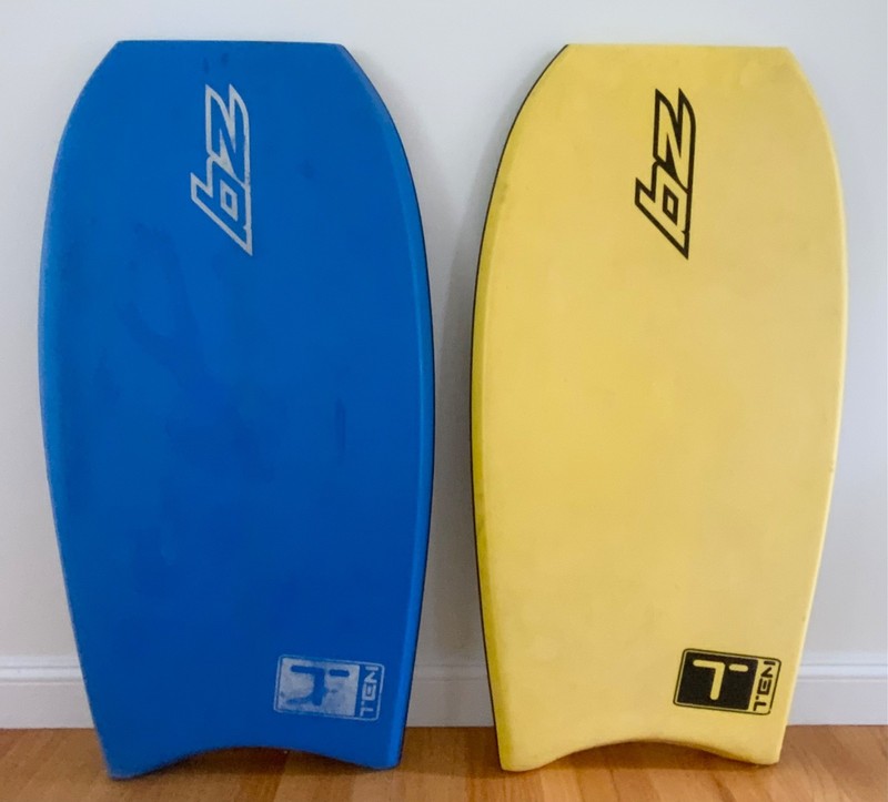 Pair of Vintage BZ T-10 T-TEN 42” Bodyboards - Retro Surf