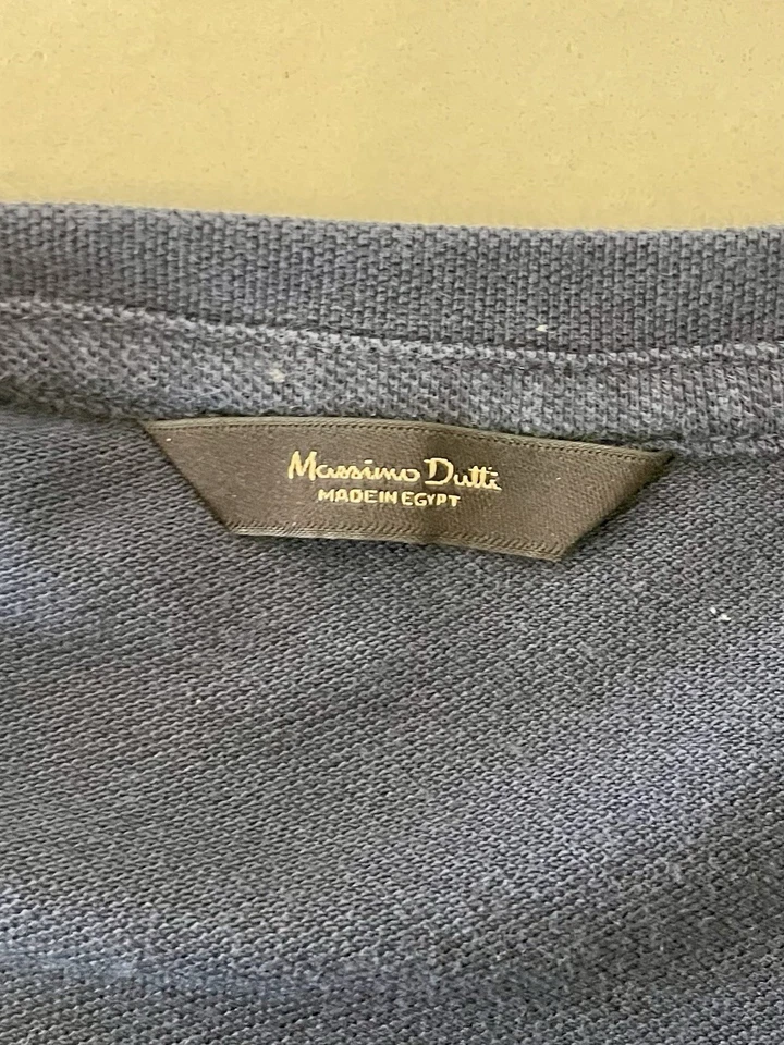 Camiseta de hombre Massimo Dutti Designer Streetwear talla L bloque de color azul y tostado Foto 3 de 4