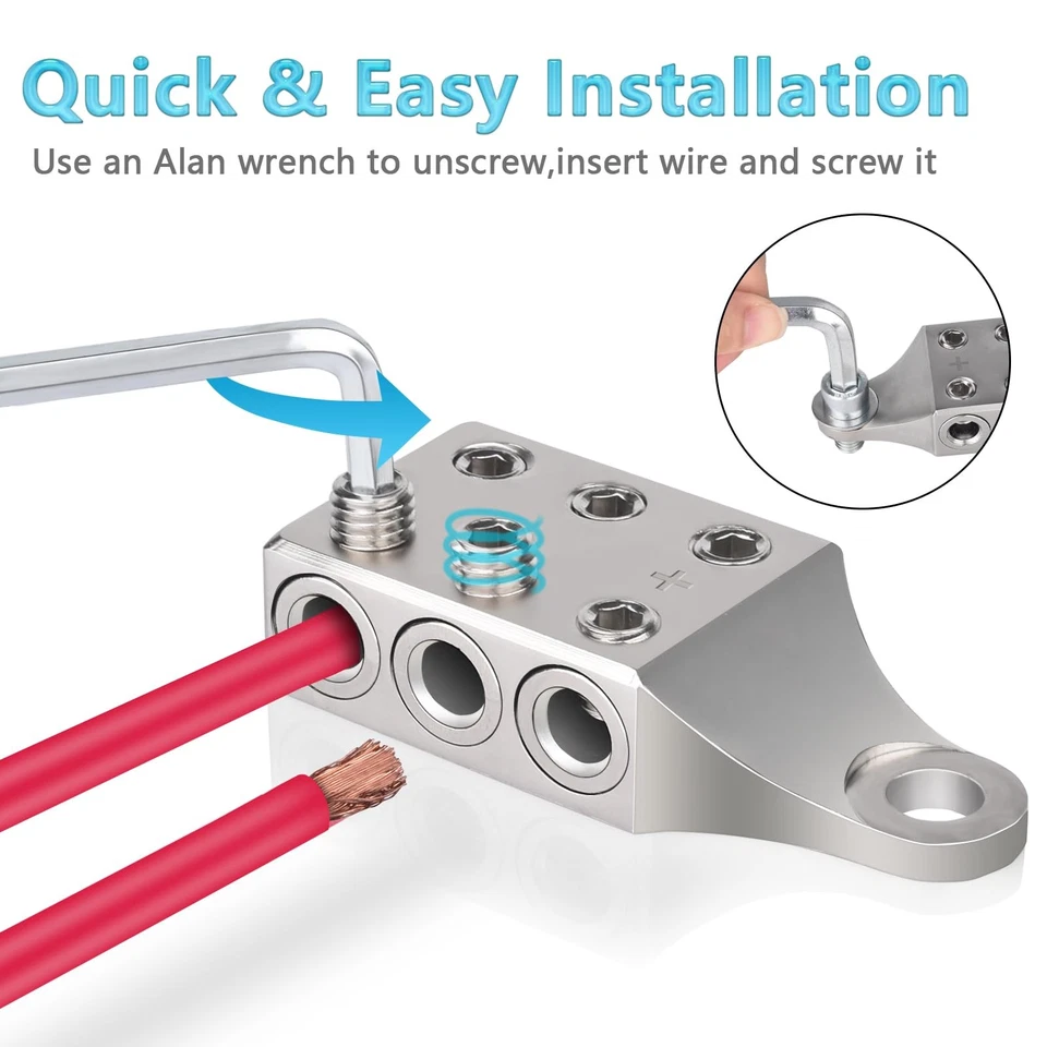 Battery Post Terminals,1/0,1,2,3,4,5,6Awg Gauge Top Post Battery Terminals with - Image 4 of 4