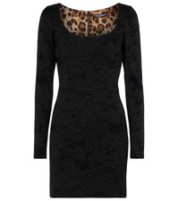 DOLCE & GABBANA Floral Jacquard Black Mini Dress Size IT 44, U.S 8, U.K 12 NWT