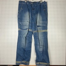 Marithe Francois Girbaud Shuttle Tape Cargo Jeans 38x34 90s Blue Denim Hip Hop
