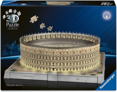 216 Teile Ravensburger 3D Puzzle Iconics Bauwerk Kolosseum Rom + Licht 12008034