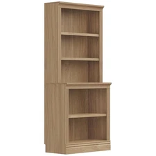 VAUXHILL & CO. Halston Multi-Depth Bookcase, Adjustable Shelving Unit, Oak