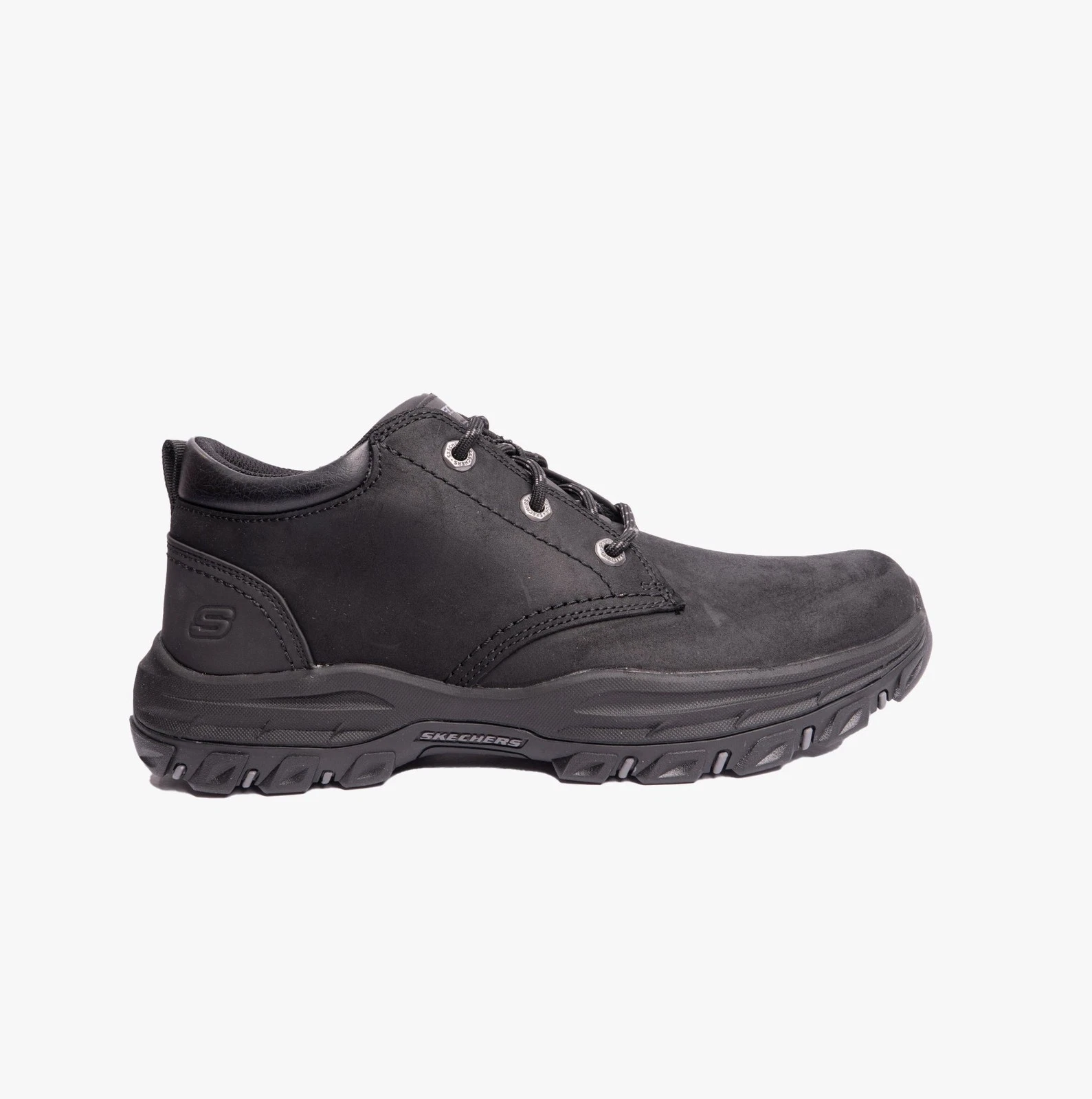Skechers Knowlson Ramhurst Mens Leather Lace-Up Memory Foam Black Hiking Boots