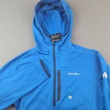 NWI Eddie Bauer Hoodie Men's Medium Sapphire First Ascent High Route Grid Fleece