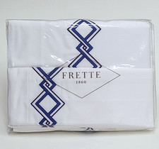 Frette Twist Embroidery King Sheet Set Navy/Nautico Blue