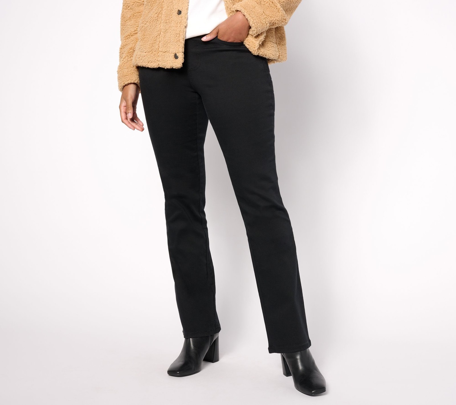 Belle by Kim Gravel Women's Petite Pants 12P TripleLuxe Twill Baby Black A612816