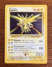 Zapdos 016/102 Base Set Holo Moderate Play