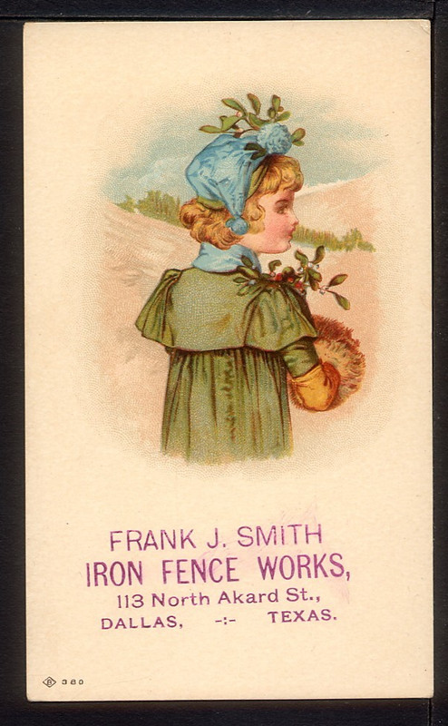 1890 Dallas Texas FRANK J. SMITH IRON FENCE WORKS Trade Card
