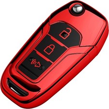 Key Fob Cover Soft TPU Full Protection Shell Key Case Compatibl Color: Red