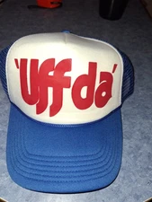 Vintage 'UFF DA' Trucker Hat Snapback Cap Red&White&Blue/ Brand New! 