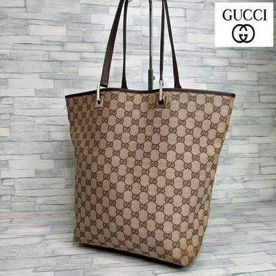 Gucci GG Pattern Tote Bag Handbag Large Size Authentic Vintage Original