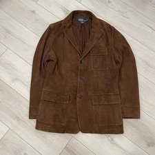 Polo Ralph Lauren Brown Suede Leather Sport Coat Jacket Blazer M