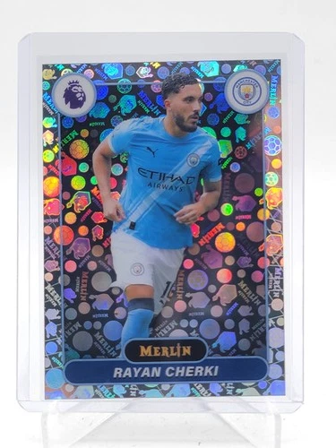 RAYAN CHERKI 2025-26 TOPPS MERLIN CHROME VINTAGE #124 MAN CITY Q4060