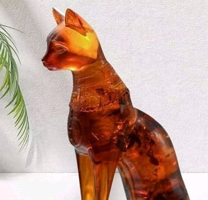 RARE ANCIENT EGYPTIAN ANTIQUE Statue Goddess Bastet Cat for Amber Stone Egypt BC