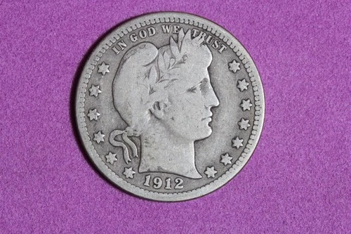 Estate Find 1912 Barber Quarter Dollar #K60103