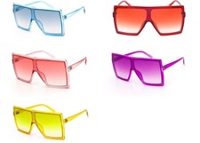 Trendy Oversized Shield Sunglasses Square Visor Women Men UV400 Fashion