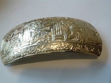 VINTAGE ART NOUVEAU FLORAL 3" HAIR BARRETTE