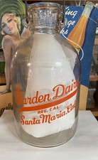 Garden Dairy ACL Gallon Milk Bottle label SANTA MARIA CA cap can painted BARBARA