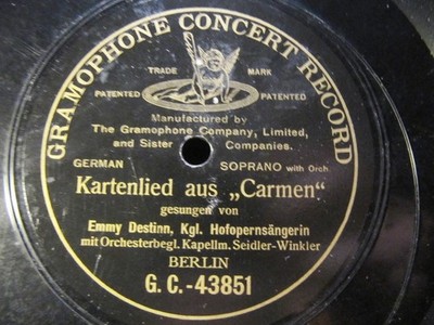 1906 EMMY DESTINN BERLIN G&T Tannhäuser Prayer Allmächtge Jungfrau CARMEN 43767