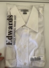 Image of Edwards Garments 1354 Men's Essential Broadcloth Shirt Long Sleeve Sz Men 33 NWT