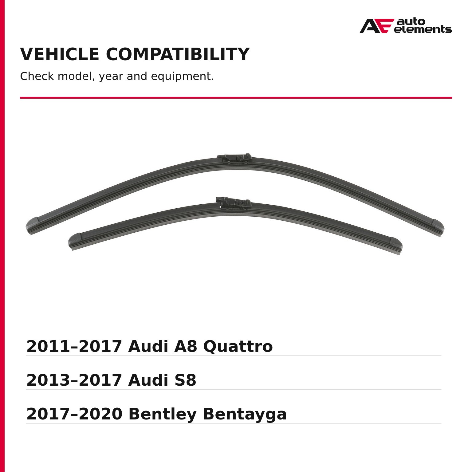 Bentley Bentayga 2011-2017 Front Right Wiper blades Set P/N 3397007586