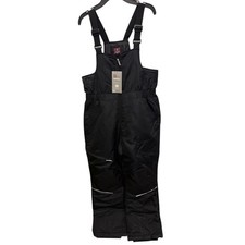NEW SwissTech M 8 Black Zip Front Snow Bibs Ski Snowboard Pant boy girl kid
