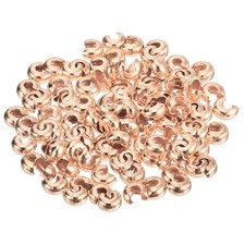300pcs Crimp Bead Covers, 3mm/0.12" Half Round Open Crimp Beads, Rose Gold