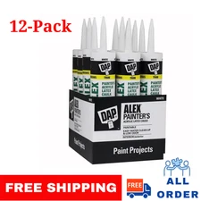 NEW 12-Pack Acrylic Latex Caulk—Paintable, Flexible, Ideal for Trim & Windows