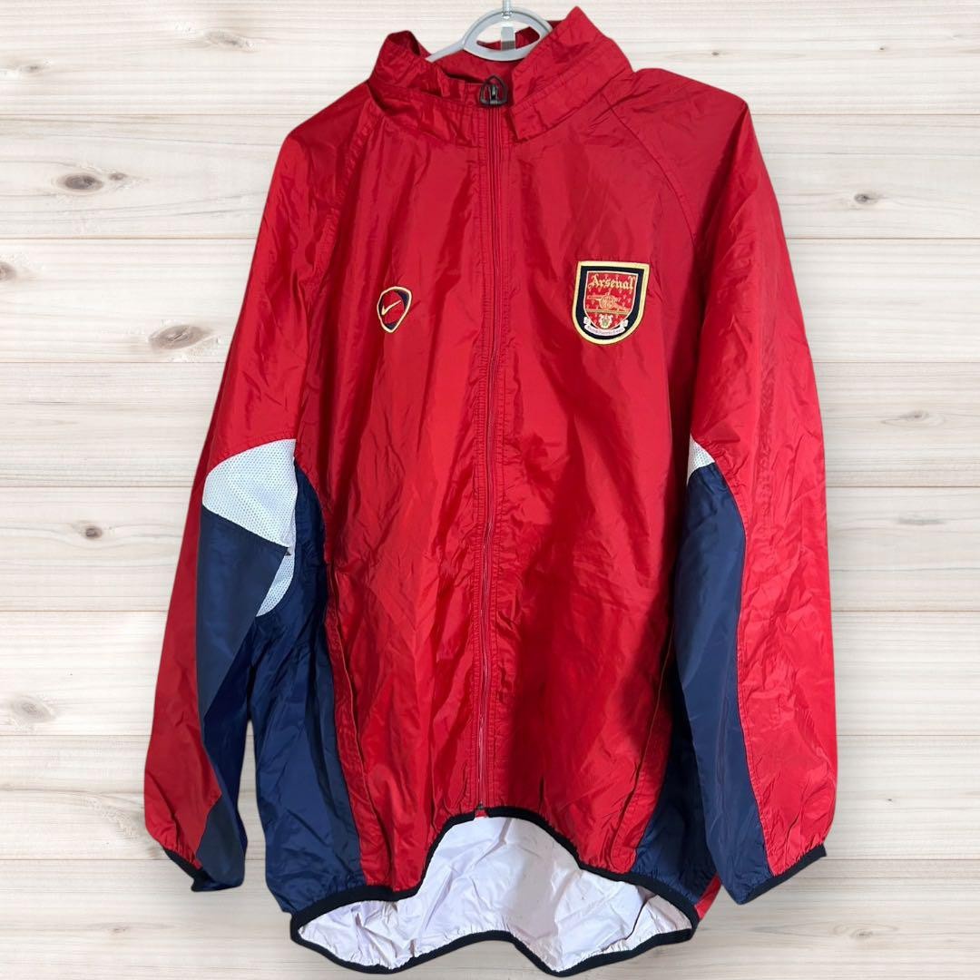 【USED】 arsenal jacket nike y2k Nike Arsenal FC Windbreaker Jacket L Y2K Vintage Red Blue