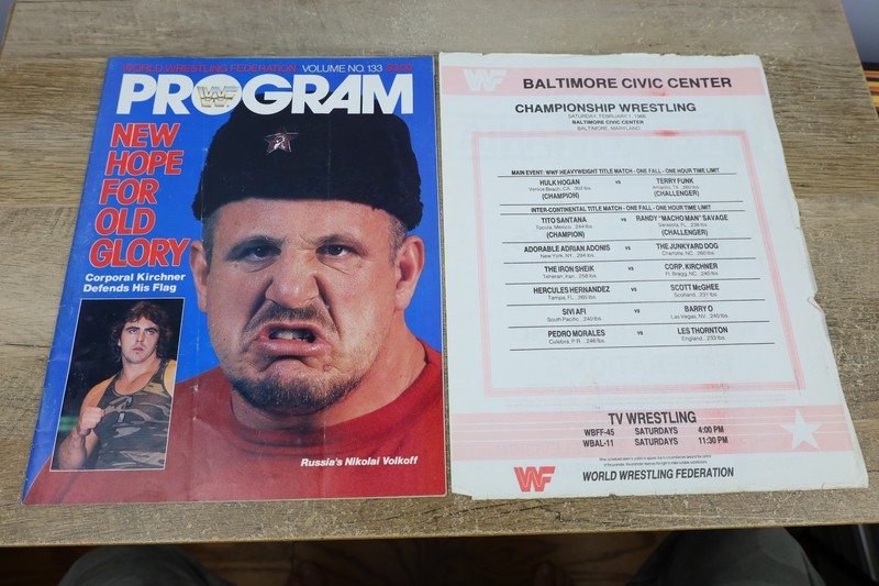 WWF Program #133 Nikolai Volkoff Vintage Wrestling Magazine 1986 + Fight Card