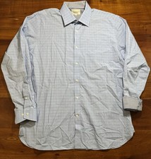 Ted Baker Endurance Men  s Blue Check Long sleeve Button up Shirt Sz 17