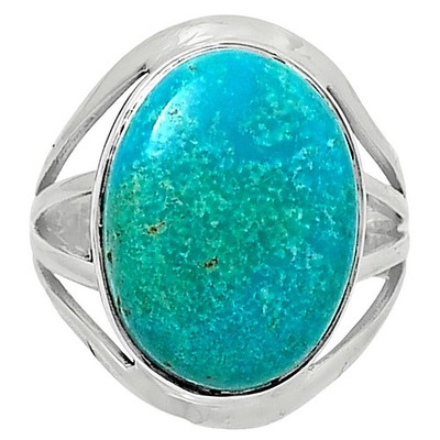 Premium Natural Turquoise Nevada Aztec Mt 925 Silver Ring s.8 Jewelry R-1219