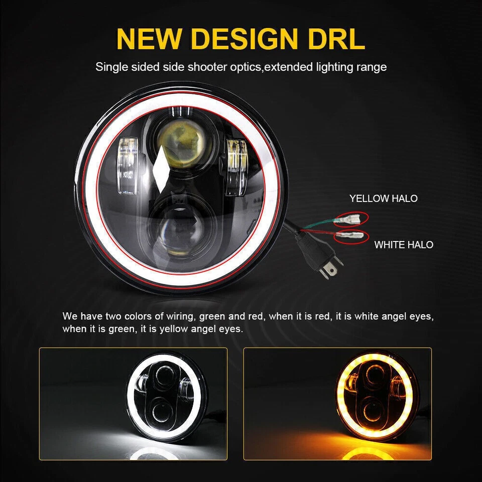 Faros LED 4 piezas 5-3/4"/5,75" alto/bajo con DRL para Lincoln Continental 1958-1979 Foto 3 de 4