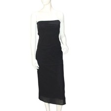 Laundry by Shelli Segal Strapless Black Midi Dress XS