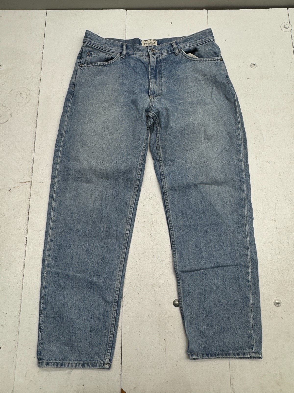 Pull & Bear Solid Light Washed Blue Denim Jeans S… - image 1