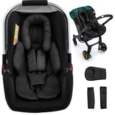 Newborn Car Seat Head Support with 3 Shoulder Covers Set, 2-in-1 Black