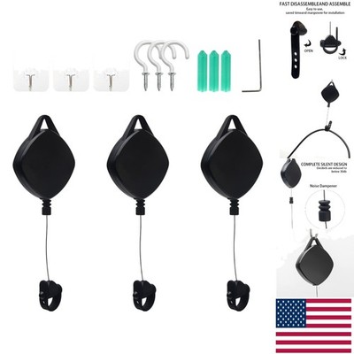 Retractable VR Cable Hooks - 3pcs Set with Noise Dampening Tech for Clean Space