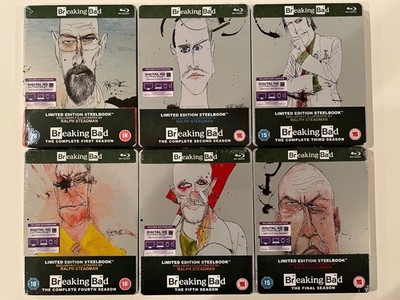 Breaking Bad Complete Series (Blu-ray) Steadman Steelbooks RARE/OOP/NEW/SEALED!!