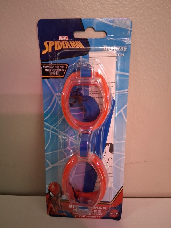 Marvel Spider-Man Youth Swim Goggles. Soft Silicone Strap/Latex Free, Ages 5 And