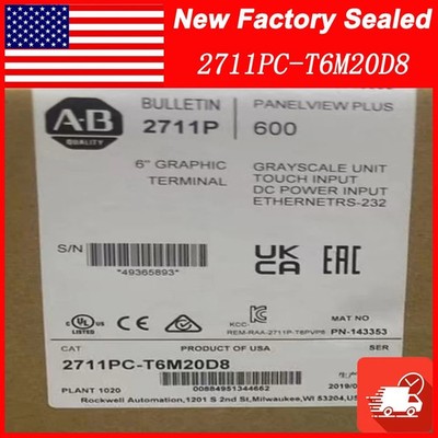 NEW PLC AB 2711PC-T6M20D8 /A PanelView Plus 600 Graphic Terminal 2711PCT6M20D8