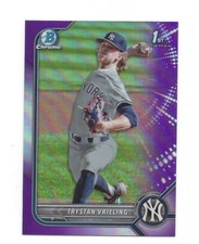TRYSTAN VRIELING 2022 BOWMAN DRAFT CHROME PURPLE REFRACTOR /250 YANKEES H832