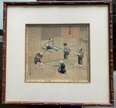 Framed Japanese Oshi-E Textile Art Meiji Period | eBay