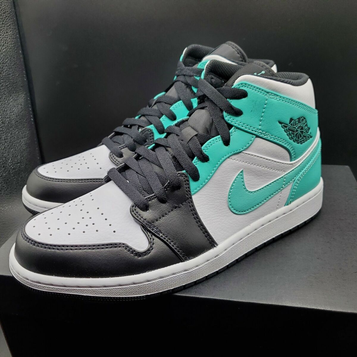 Nike Air Jordan 1 Mid White Tropical Twist Black Men's Size Nike Air Jordan 1 Mid White Tropical Twist Black Men's Size