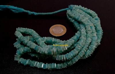 AMAZONITE SQUARE 6-7MM SMOOTH HEISHI CUT LOOSE GEMSTONE BEADS 16''INCH 1 STRAND