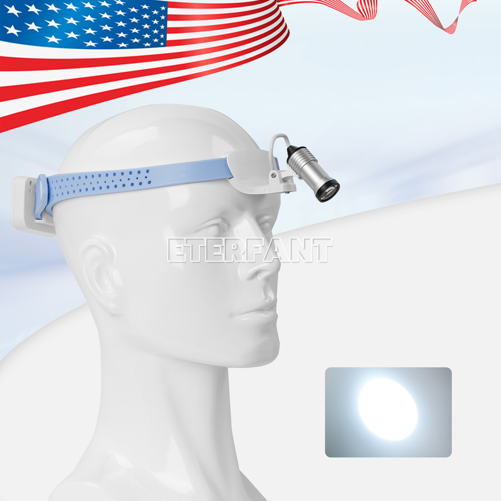 ETERFANT Dental Portable Lightweight Silicone Headlamp Surgery Medical 5W LED US