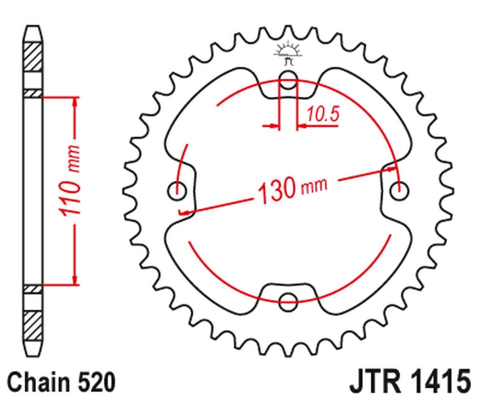 Pignon arrière JT 4303 37 couronne chaîne quad Kawasaki KSF 450 KFX 450 ATV 2008-2014