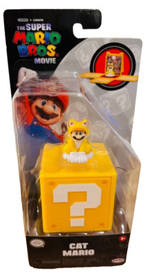Jakks Super Mario Bros Movie Cat Mario Mini Figure w/ Question Block