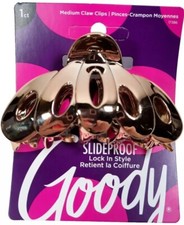 Goody Medium Claw Slide-Proof Deluxe Finish Gold Plastic Hair Clips Hold 17386